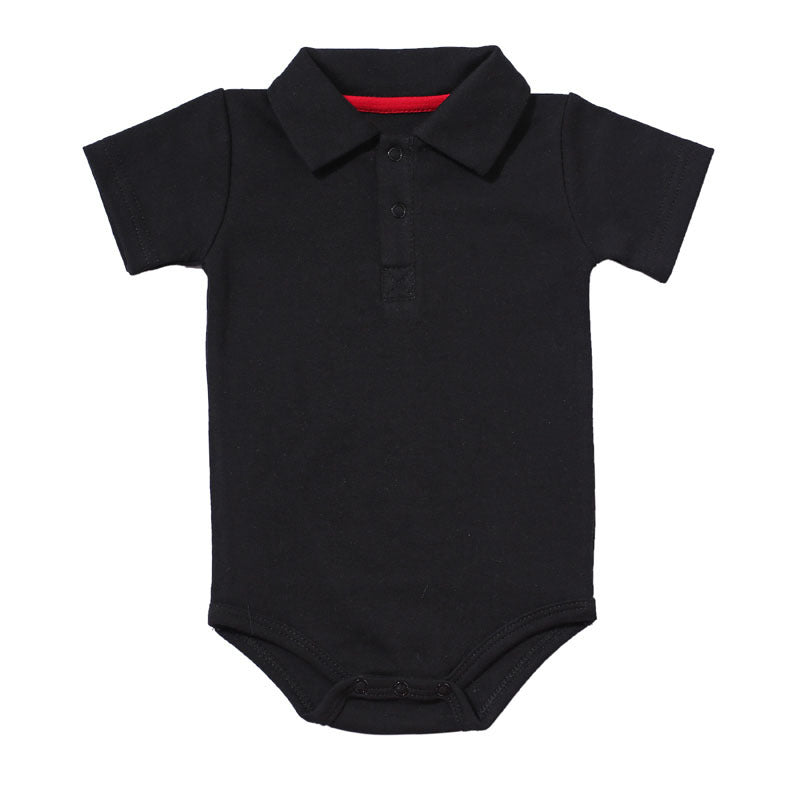 Cotton Collared Short Sleeve Baby Romper