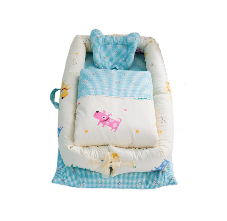 Baby Nest Lounger for Newborns – Breathable Padded Co-Sleeper Cushion with Removable Cover, Portable Infant Bed