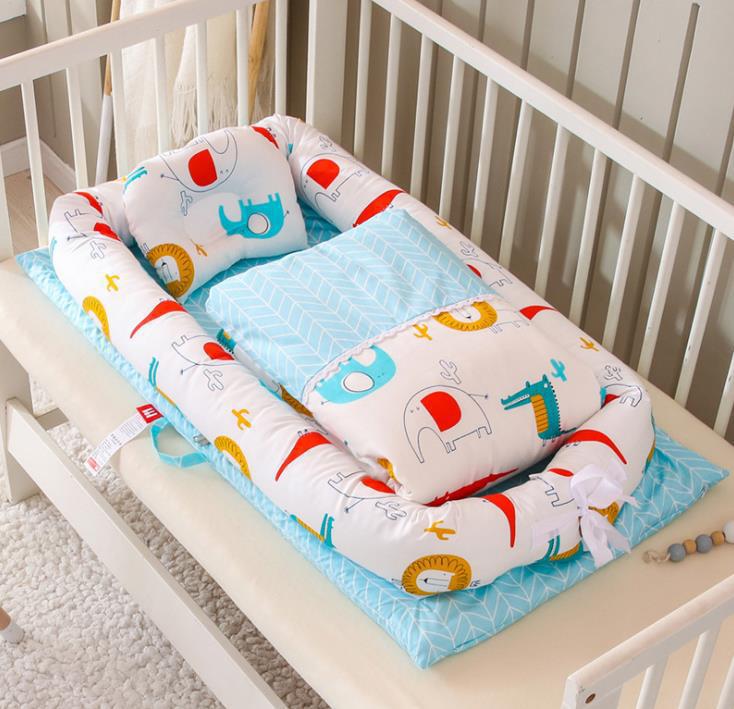Baby Nest Lounger for Newborns – Breathable Padded Co-Sleeper Cushion with Removable Cover, Portable Infant Bed