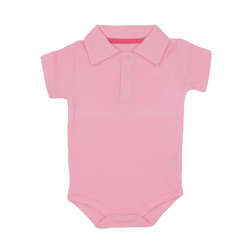 Cotton Collared Short Sleeve Baby Romper