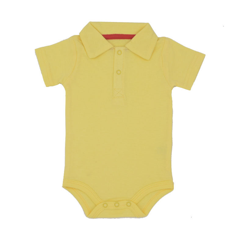 Cotton Collared Short Sleeve Baby Romper