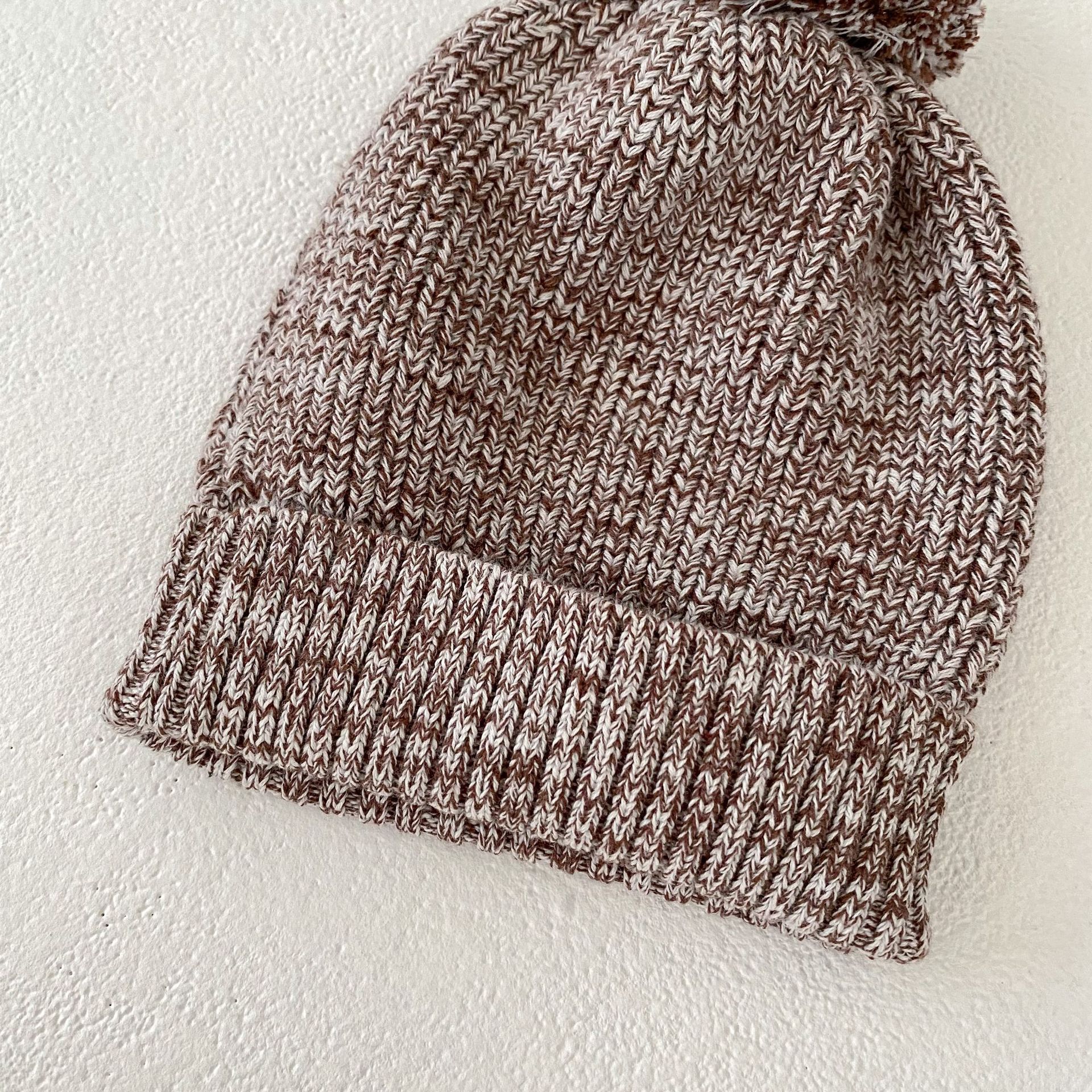 Cozy Knitted Baby Romper Set with Pom‑Pom Hat – Soft Winter One‑Piece for Girls