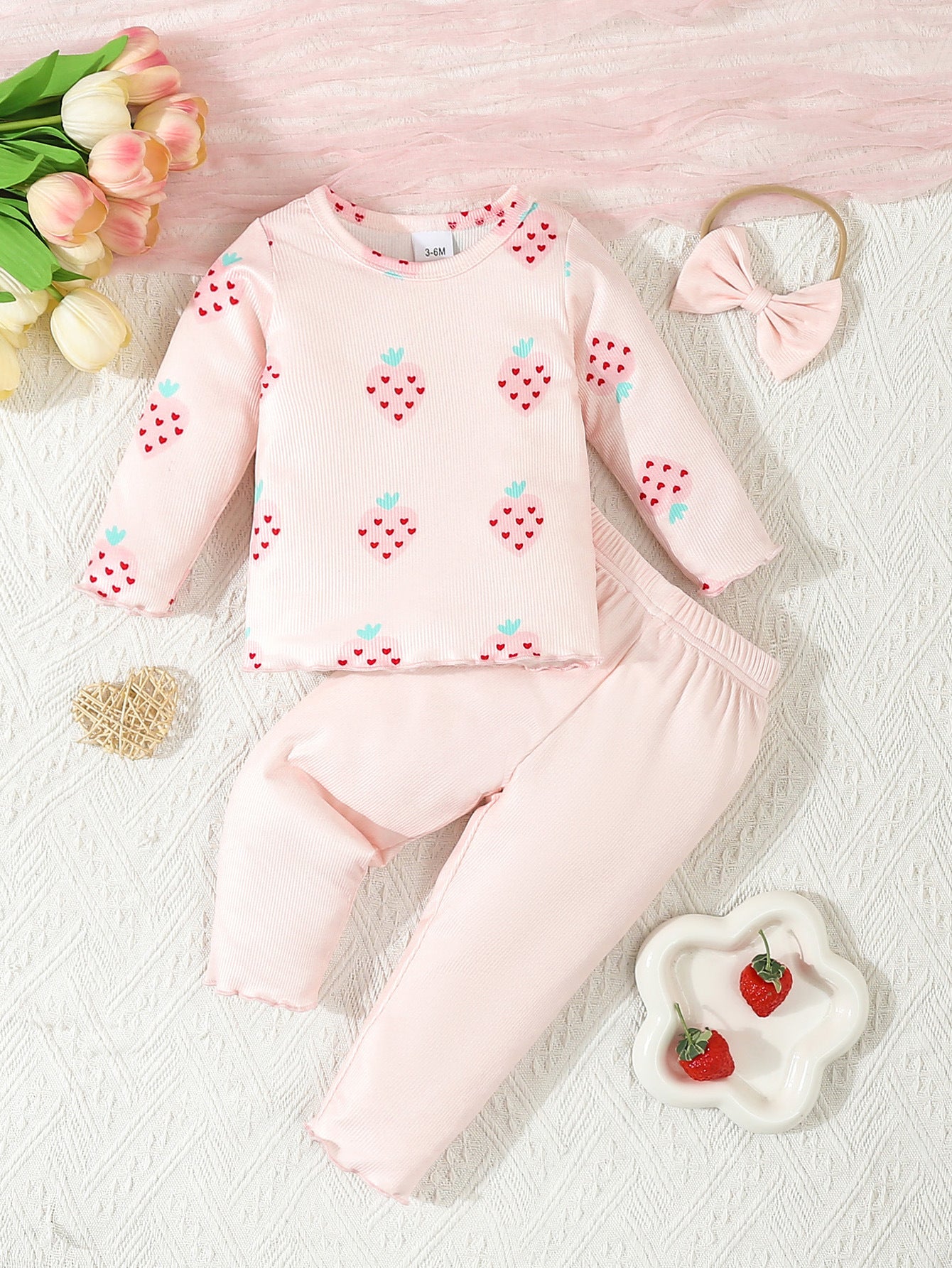 Strawberry 3-Piece Baby Outfit Set