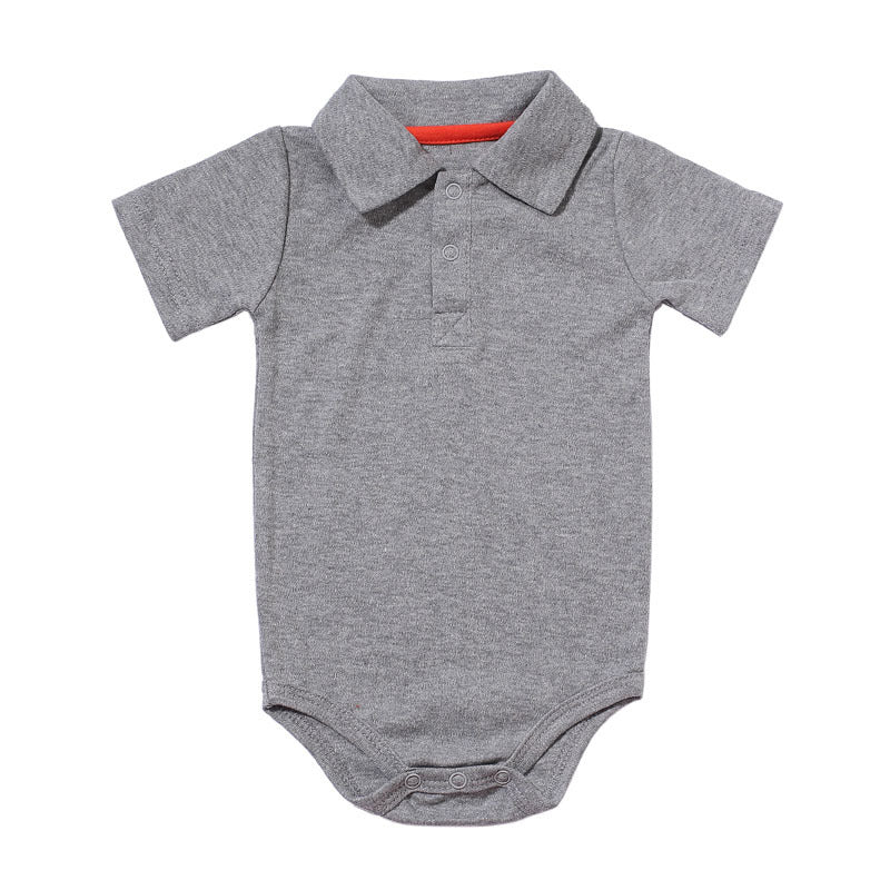 Cotton Collared Short Sleeve Baby Romper