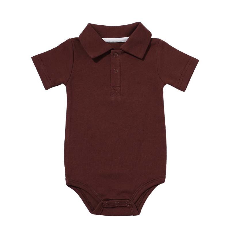 Cotton Collared Short Sleeve Baby Romper