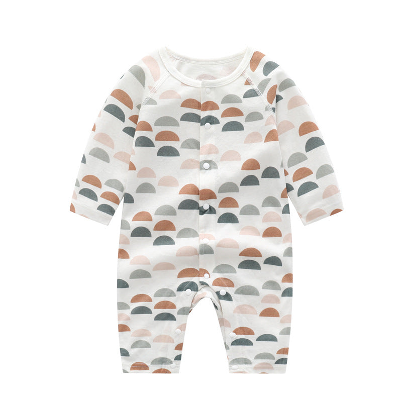 Bamboo Blend Long Sleeve Baby Romper – Floral & Animal Print