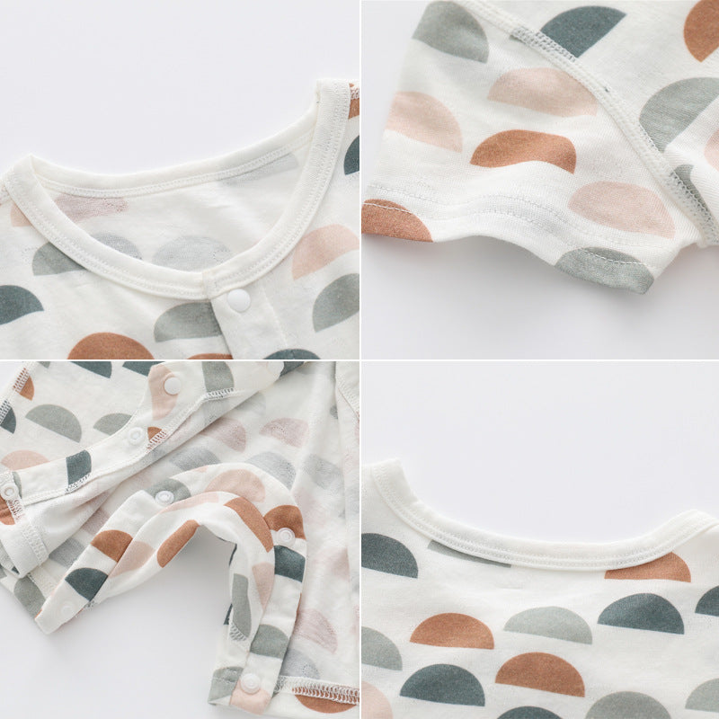 Bamboo Blend Long Sleeve Baby Romper – Floral & Animal Print