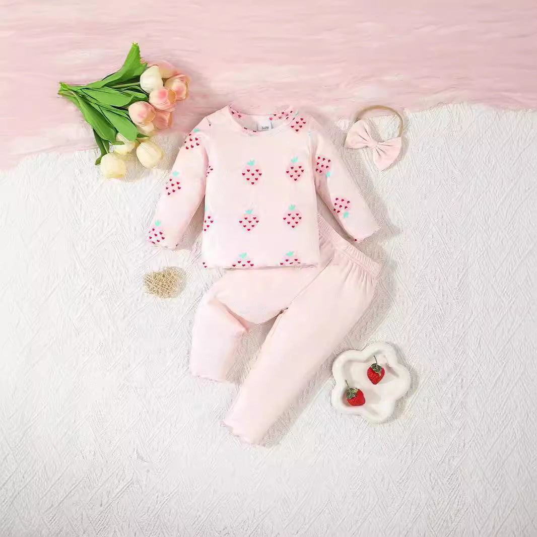 Strawberry 3-Piece Baby Outfit Set
