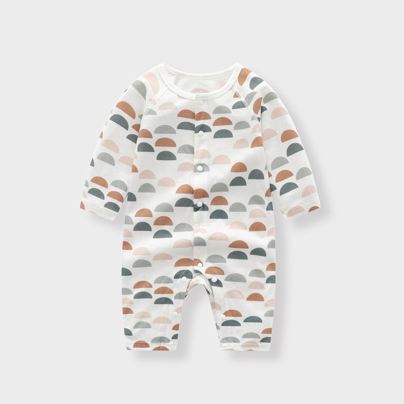 Bamboo Blend Long Sleeve Baby Romper – Floral & Animal Print
