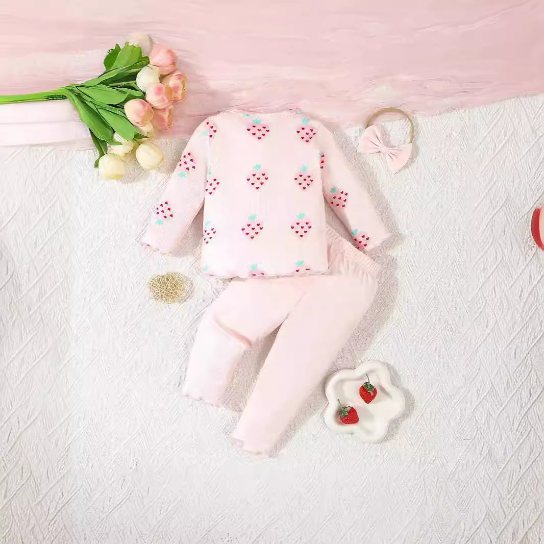 Strawberry 3-Piece Baby Outfit Set